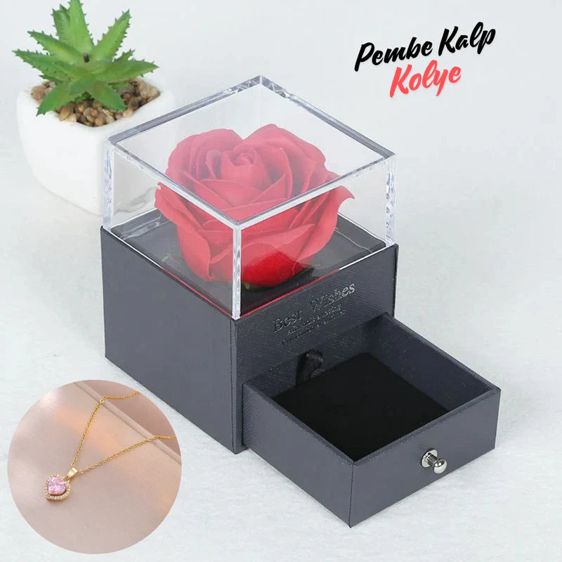 Pembe Kalp İnci Kolye