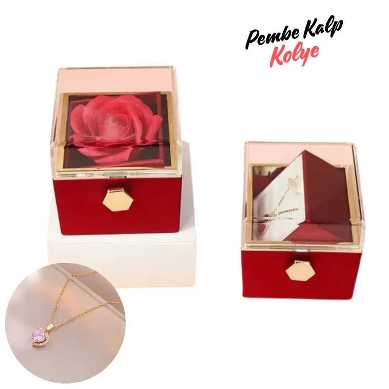Pembe Kalp İnci Kolye