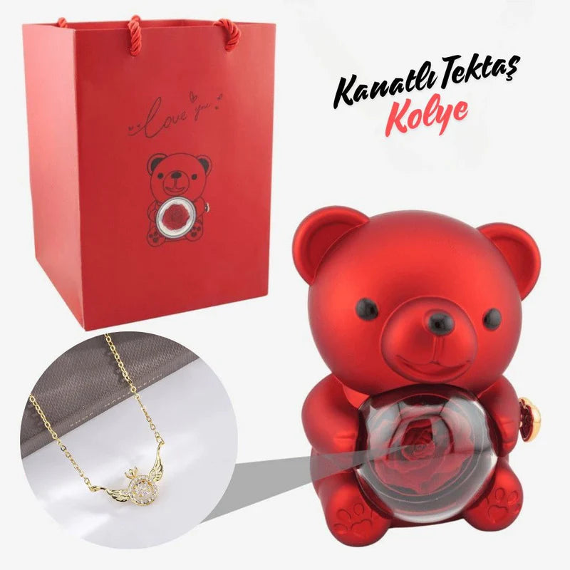 Kanatlı Tek Taş Kolye