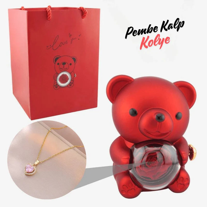 Pembe Kalp İnci Kolye