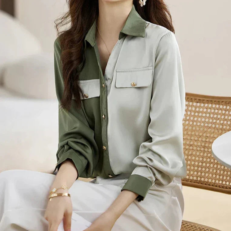 Yeni Moda Ofis Kadını Şifon Gömlek - Uzun Kollu Bluz Kadın Üstleri